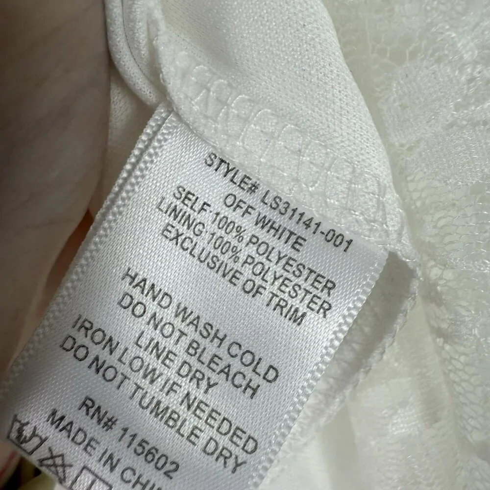 All In Favor White Lace Midi Skirt Small Sheer Overlay Lined NWOT Cottagecore - Picture 11 of 11